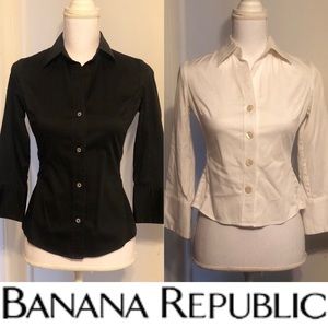 Two Petite Banana Republic dress shirts